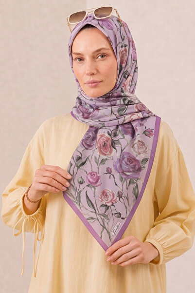 BONASERA EŞARP Floral Patterned Cotton Hijab Scarf