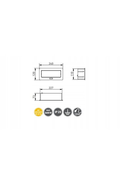 NO BRAND Prelungitor pentru mobilier și birou, negru, Gtv Soft, 3 prize 230V ...