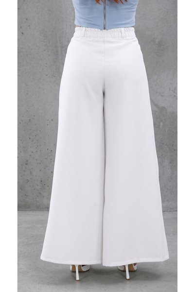 H&A İSTANBUL Women's High Waist Pleated Palazzo Pants - Wide Leg Fabric Trousers