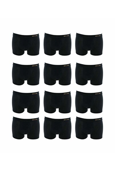 Uomo 714 Ανδρικά Μποξεράκια Μαύρα 12Pack