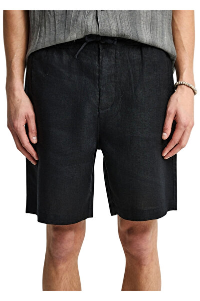 Funky Buddha Λινή Βερμούδα Chino FBM013-009-03 – Black - xl