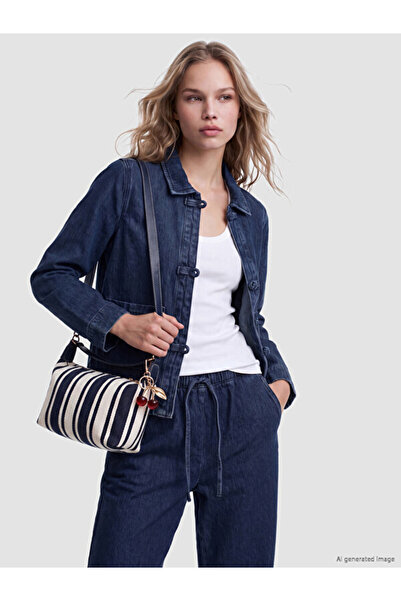 LC Waikiki Sparkling Choices Striped Canvas Women's Shoulder Bag from Shining...