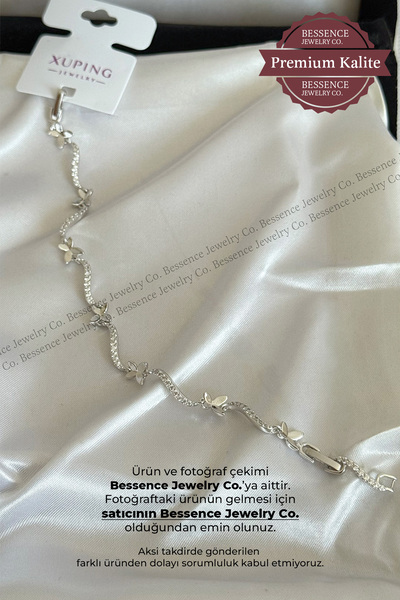 BESSENCE JEWELRY CO. Xuping Silver VIP Zarif Kelebek Detaylı Zirkon Taşlı Su ...