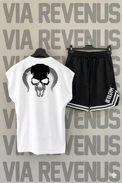 Vordevia Set de antrenament sportiv Gym Devil, tricou și pantaloni scurți cu ...