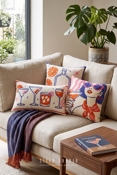Sleep Garden Summer Dream Design Decorative Throw Pillow Cover |   Modern Home Decor Set of 3
