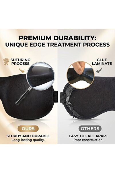 OEM Blackout sleep eye mask, ergonomic, ultra comfortable, travel, home, blac...