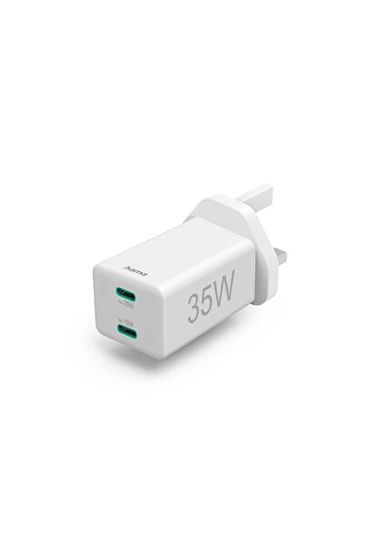 Urage Hama Mini Charger UK,35W,2X USB-C,White