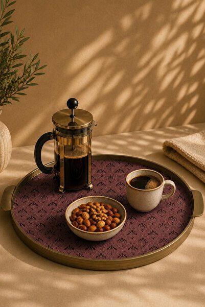 Seral Royal Glow 38X37 cm Premium Round Glass, Presentation, Breakfast, Tea Tray