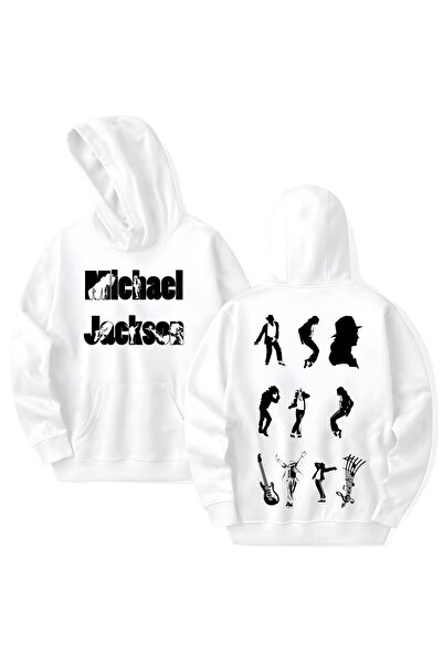 STİL-X Φούτερ με κουκούλα από βαμβάκι με στάμπα Michael Jackson, μακρυμάνικο,...