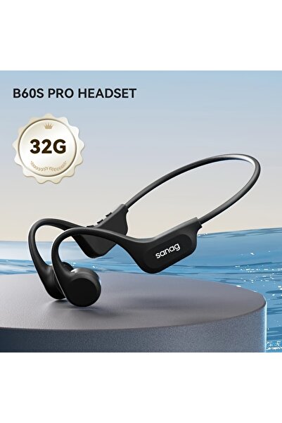 choice2 Black 32G Sanag B60S IPX8 Swimming Bluetooth Headphones Bone Conducti...
