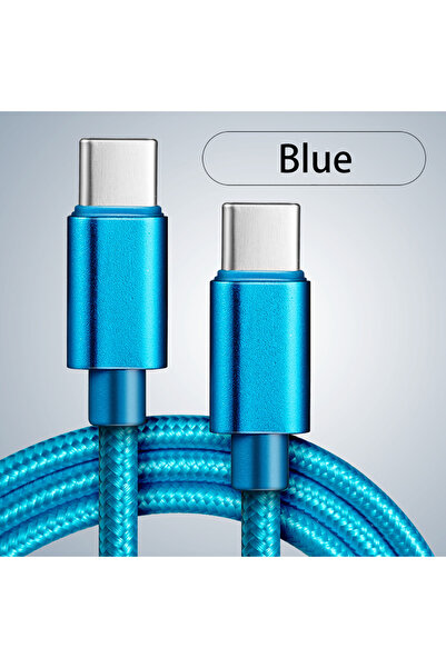 Choice1 1m Blue 66W Nylon Braided USB C to C Cable Fast Charging 1m 2m 3m for...
