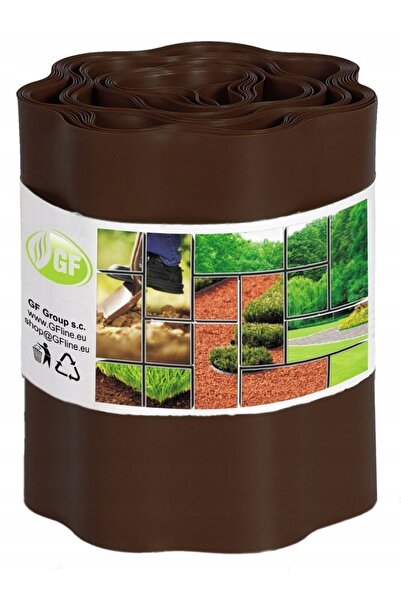 GF Garden Bordură ondulată pentru gazon 20cm, tip Palisada, Maro, 27m (9Mx3)