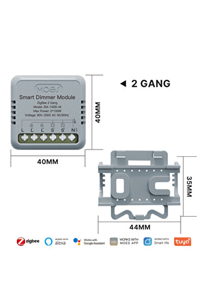 Choice7 وحدة تحكم إضاءة ذكية MOES Zigbee ثنائية القنوات، وحدة تعتيم صغيرة MOE...