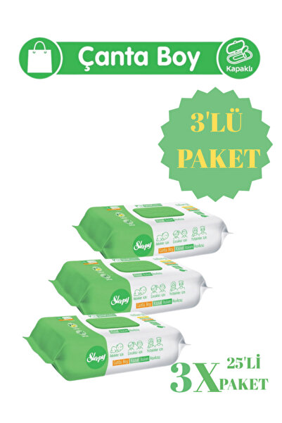 Sleepy Çanta Boy Islak Mendil Limon Defne Natural Kişisel Bakım Havlusu 3x25 ...