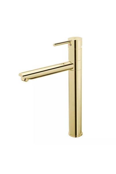 Fdesign Baterie de lavoar Flusso înaltă, monocomandă, auriu lucios