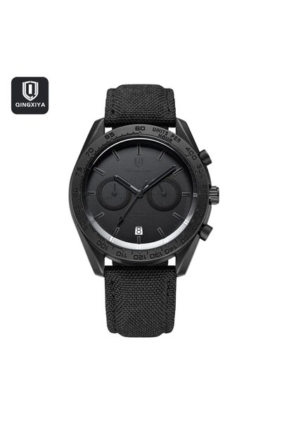 Choice 9801 Black QINGXIYA Fashion Chronograph Quartz Watch for Men Sports Le...