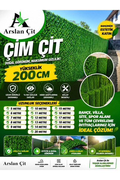 msy garden fenc ( 200 CM x 10 M ) Çim Çit Yeşil Bahçe Teli Galvanizli Yüksek ...