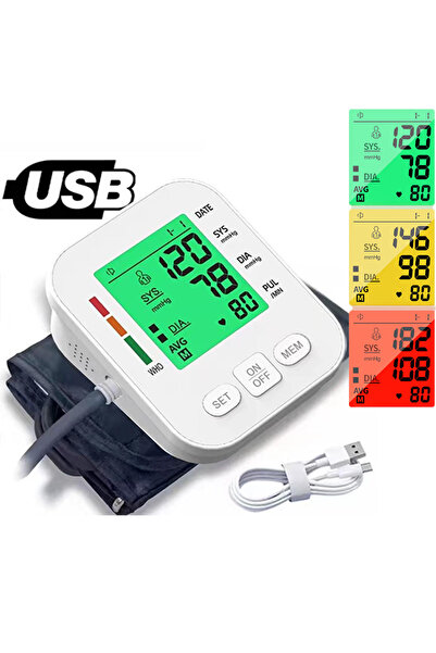 Choice1 Battery version 3 Color Backlight Blood Pressure Monitor Upper Arm Pr...