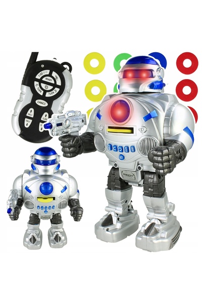 NO BRAND Robot cu telecomandă pentru copii, merge, trage, luminează, emite su...