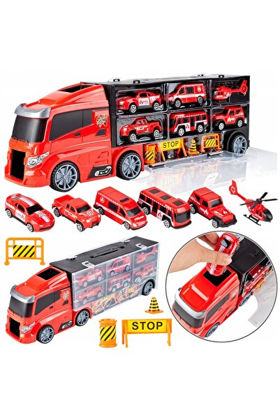Stator Camion Mare TIR AUTO Set Lansator 5x Mașini Mici Elicopter Auto