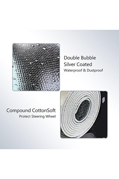 Biki Car Steering Wheel Sun Visor Cover - Universal Size 42 x 46 cm | Anti-He...