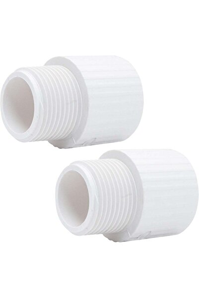 Duravel 1" PVC Male Adapter Pipe Fitting, White, Industrial Grade Threaded Pl...