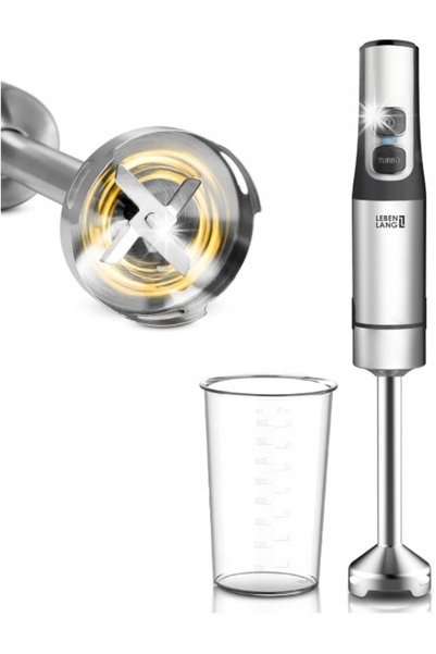 NO BRAND Lebenlang 1200W Turbo 15 viteze 800ml Blender de mână multifuncționa...