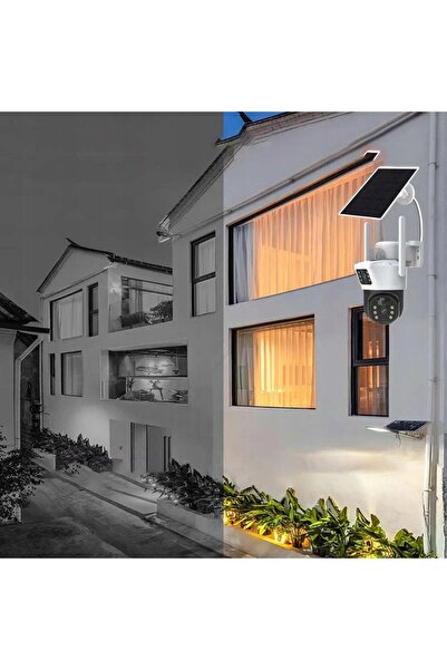 NO BRAND Cameră solară 2 în 1 WiFi 2x4MP de exterior rotativă wireless