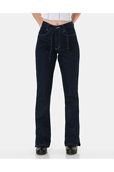 NO BRAND Pantaloni de damă evazați, blugi Rogers, 66 cm, bleumarin