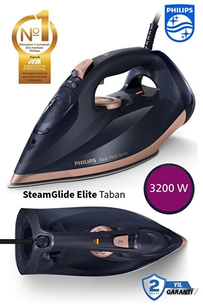 Philips 7500 Serisi SteamGlide Elite Taban Ütü 260g Şok Buhar 55g/dk Sürekli ...