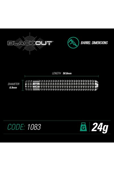NO BRAND Lotki Rzutki Dart Winmau Blackout 90% Wolfram 24g