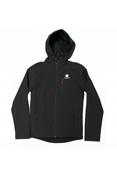NO BRAND Geacă bărbați cu glugă Softshell Esențială Campus Negru Mărimea M