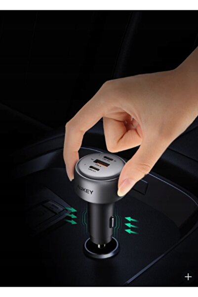 NO BRAND AUKEY încărcător auto rapid cc-p3 pathfinder 100w 2x usb-c 1x usb-a