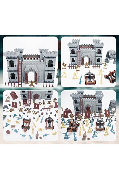 NO BRAND CASTEL MEDIEVAL CU 310 ELEMENTE: ARMATĂ, CAVALERI, RĂZBOINICI