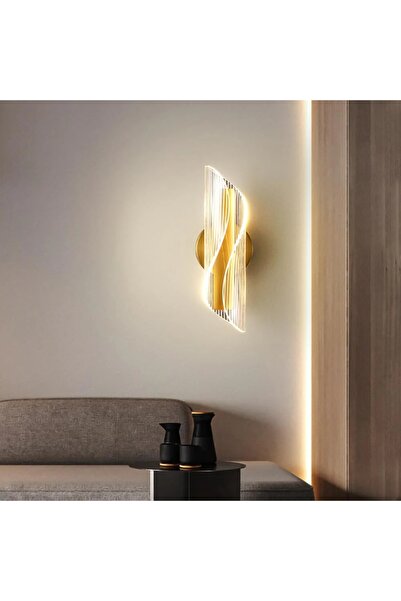 NO BRAND Aplică de perete LED Kinkiet, aurie, stil Loft modern, pentru dormit...