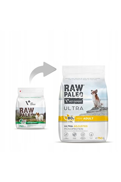 NO BRAND Vetexpert Raw Paleo Ultra Indyk Mini Adult 750g Hrană pentru câini