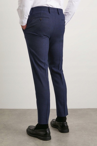 NO BRAND Pantaloni de costum clasici bleumarin, conici, cu Kanton Burton 46