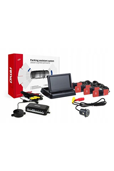 AMIO Kit senzori de parcare TFT02 4.3 " cu cameră HD-308-LED și 4 senzori în ...
