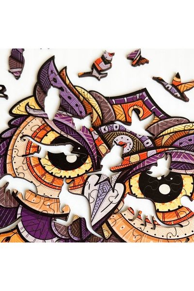 NO BRAND Puzzle din lemn figurat „Bufniță”, dimensiune - 28 × 42 cm, 130 pies...