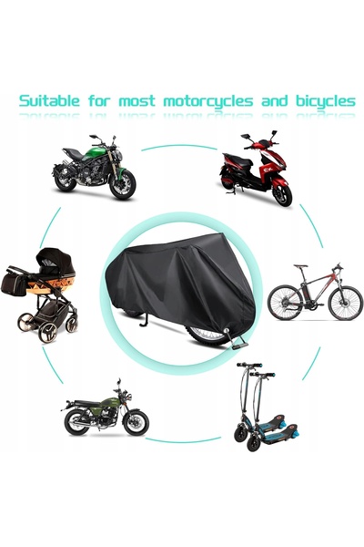 NO BRAND Husa motocicleta 200X70X110 cm Impermeabila UV Neagra