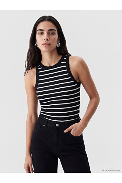 LC Waikiki Quality Parts from Çelebi Store Zero Roba Collar Striped Women's R...