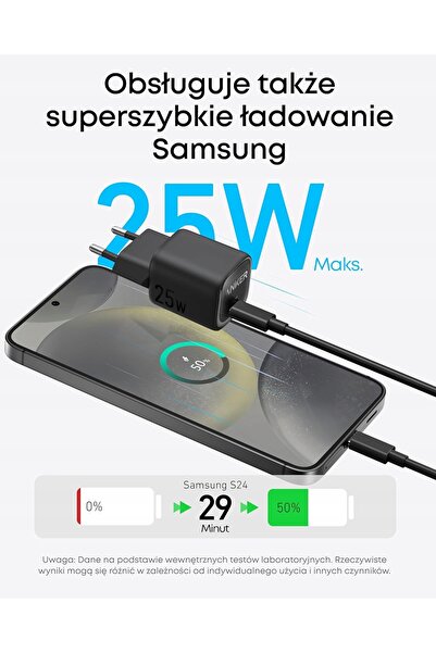 NO BRAND Încărcător USB C de 25W cu încărcare rapidă, adaptor de alimentare P...