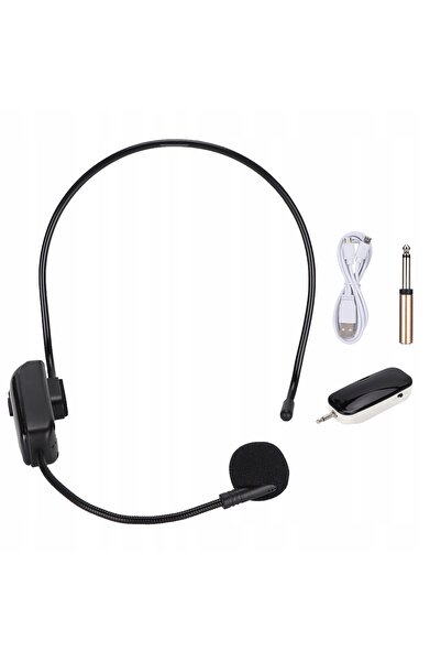 NO BRAND Microfon cu cască wireless UHF, microfon wireless portabil cu transm...