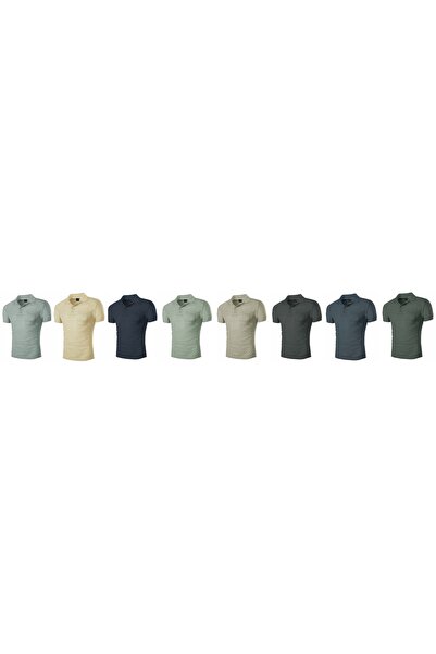 NO BRAND Tricou polo subțire, larg, din bumbac, cu mânecă scurtă, pentru bărb...