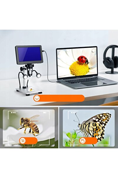 NO BRAND Microscop Digital 1200X 12Mp Ecran HD de 7'' LED 10X Compatibil Wind...