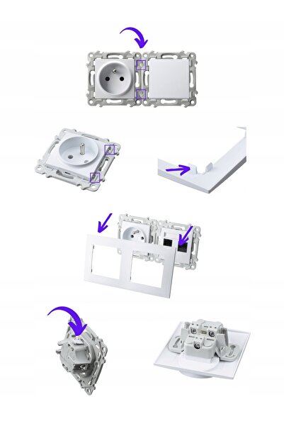 NO BRAND Priză electrică de perete cu încărcător USB A+C, bej cașmir