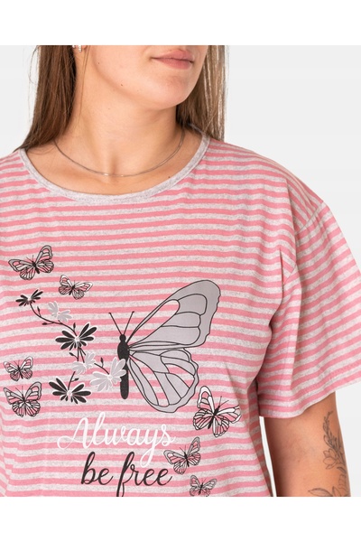 NO BRAND Pijamale de damă din bumbac, bluză tip tricou, pantaloni scurți 1499...