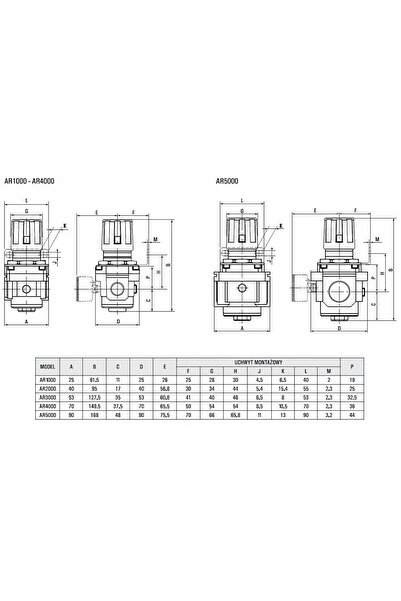NO BRAND Regulator reductor de presiune de 1/2 inch cu manometru Ar4000-04