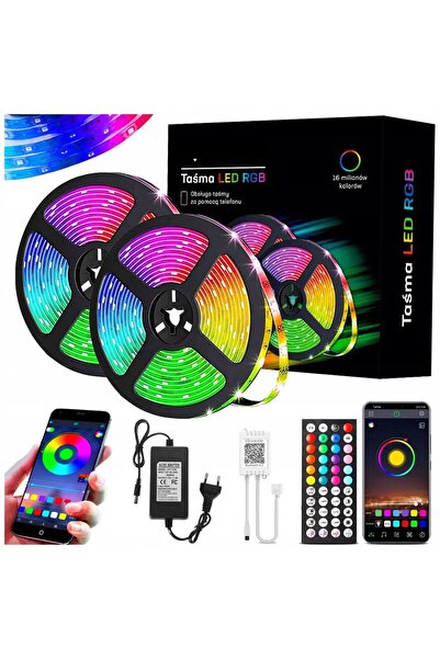 NO BRAND Bandă LED RGB de 20m, control prin aplicație Bluetooth pentru muzică