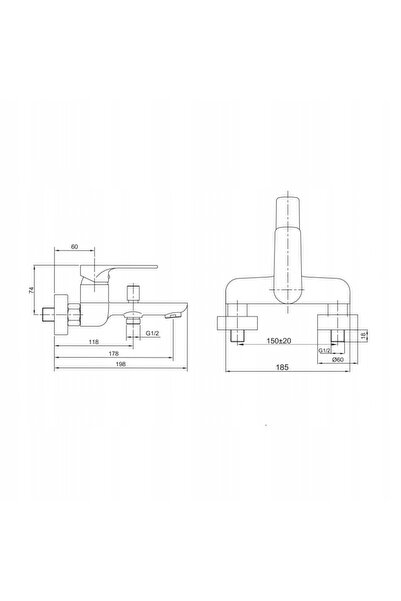 Hydroland SENJA baterie de perete fără aerosoli pentru baie b815